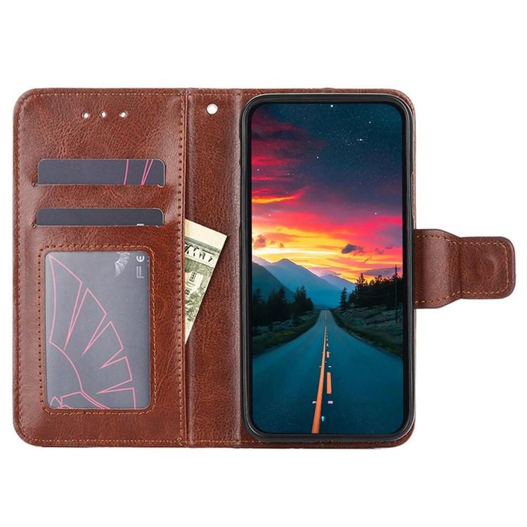 Funda de cuero con textura de cristal para Samsung Galaxy Xcover 7 Pro 5G (marrón)