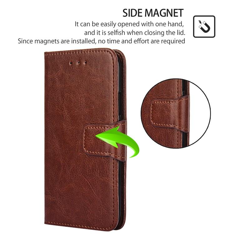 Funda de cuero con textura de cristal para Samsung Galaxy Xcover 7 Pro 5G (marrón)