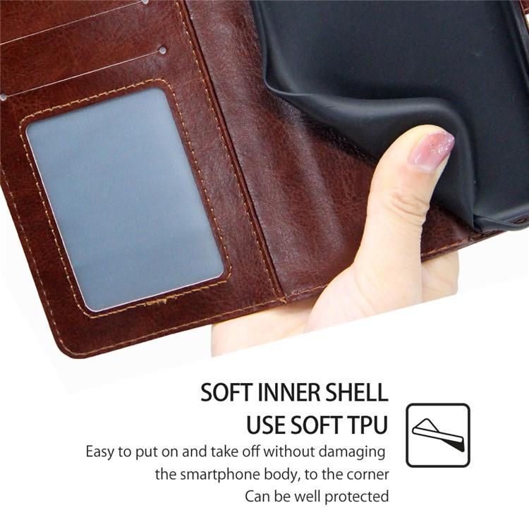 Funda de cuero con textura de cristal para Samsung Galaxy Xcover 7 Pro 5G (marrón)