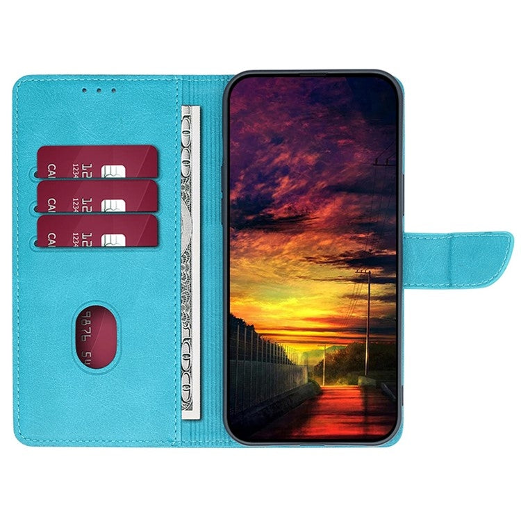 Funda de Piel Sintética con Tapa y Hebilla para Teléfono Itel A50C 4G (Azul Claro)