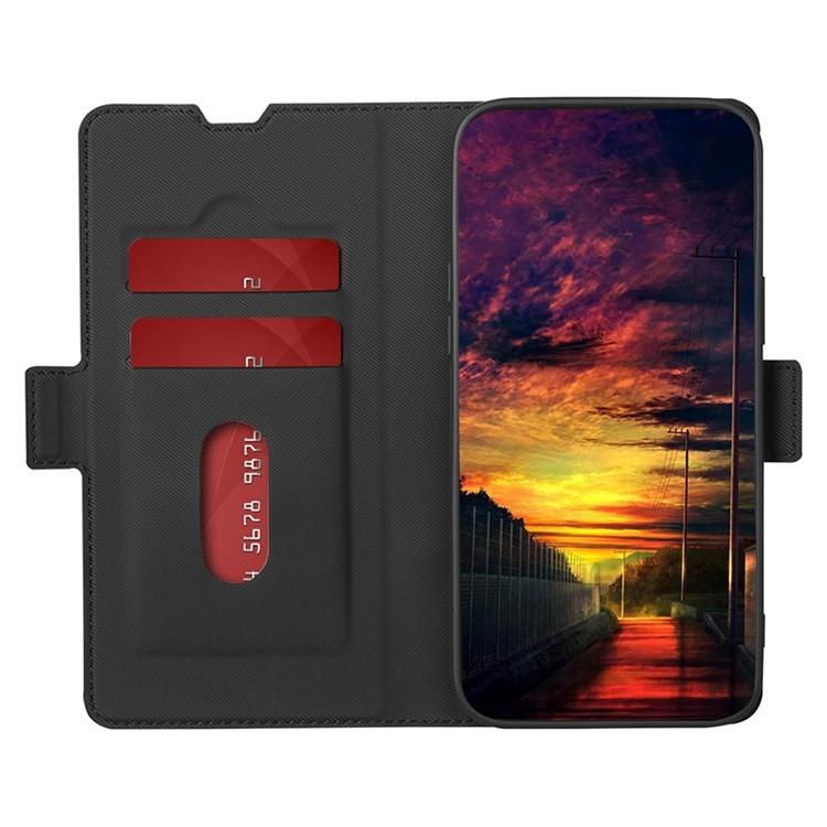 Funda de cuero con textura de sarga y botones laterales para Samsung Galaxy Xcover 7 Pro 5G (negra)