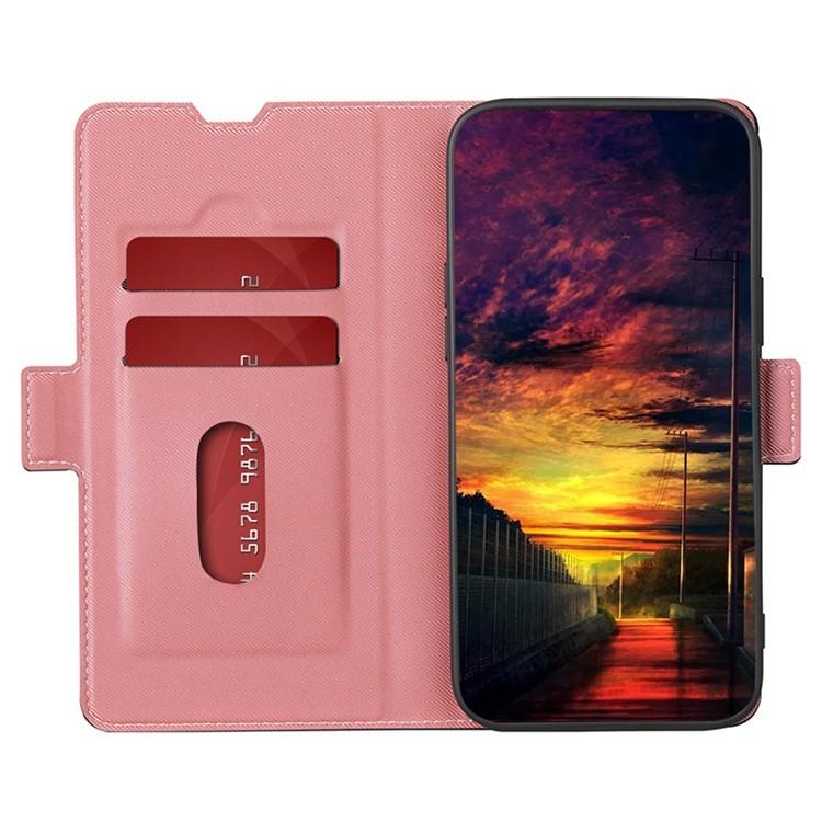 Funda de cuero con textura de sarga y botones laterales para Samsung Galaxy Xcover 7 Pro 5G (rosa)