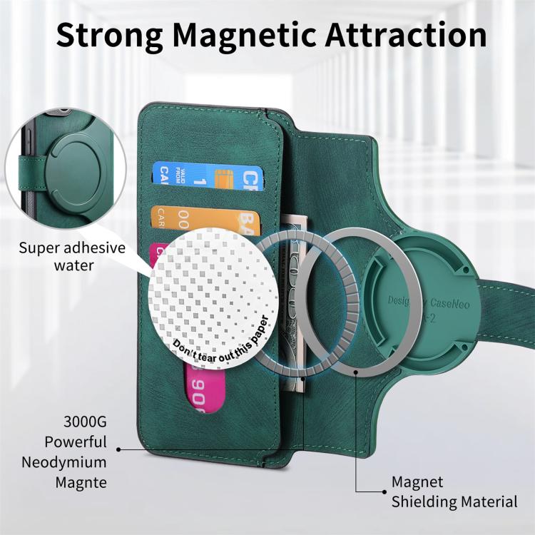 Funda Neo Magsafe Rfid Antirrobo de Cuero Retro para Realme Gt7 Pro (Verde)