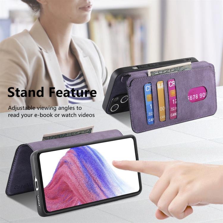 Funda Neo Magsafe Rfid Antirrobo de Cuero Retro para Realme Gt7 Pro (Morada)