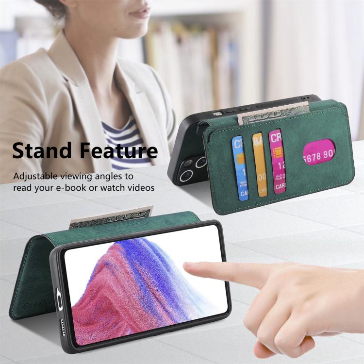 Funda para Realme Neo7 Neo Magsafe Rfid Antirrobo de Cuero Retro (Verde)