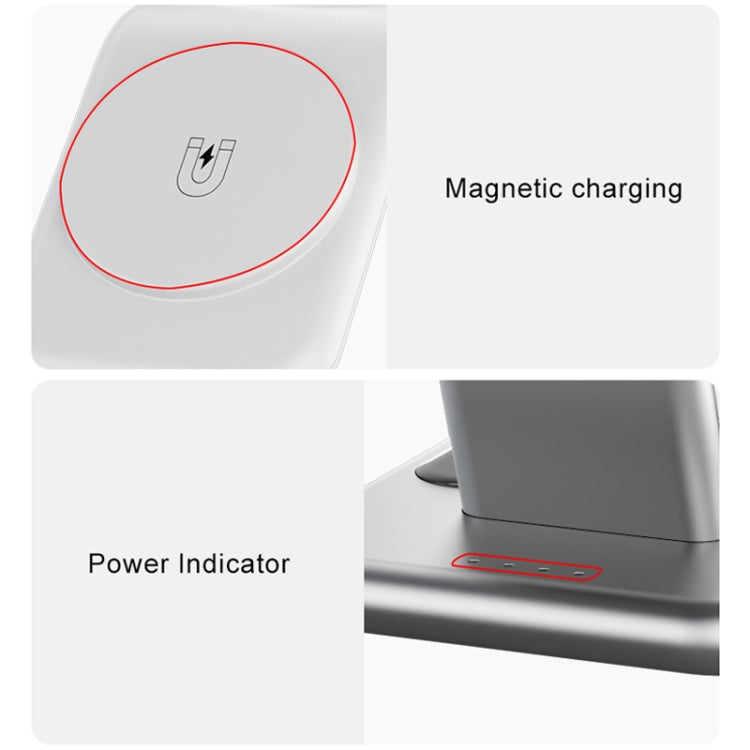 Cargador inalámbrico Magnético 3 en 1 Y10 15 W (Blanco)