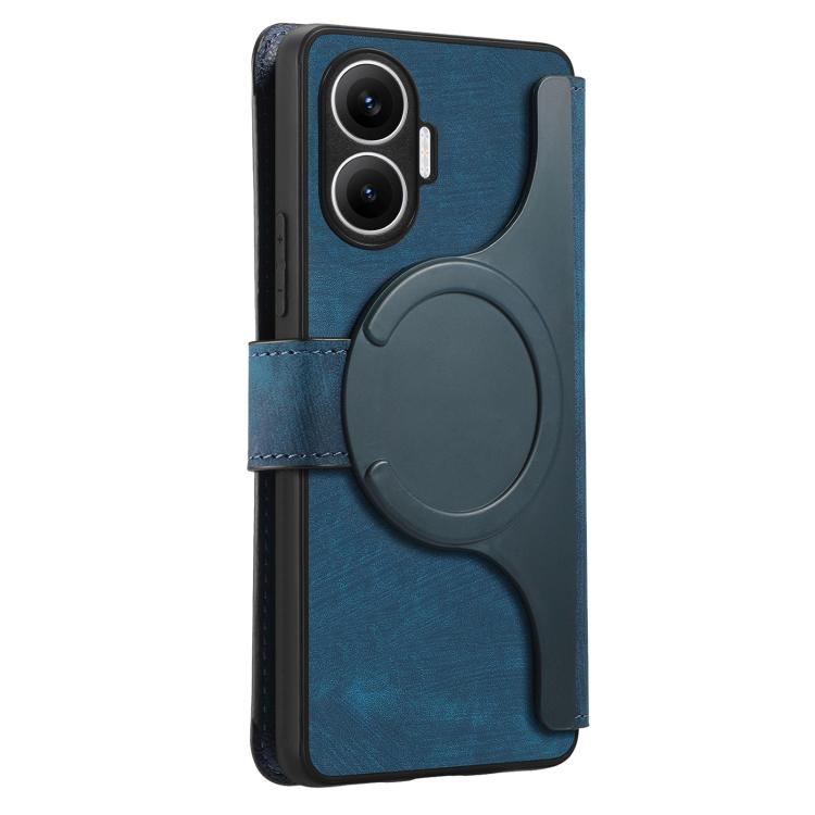 Funda Neo MagSafe RFID antirrobo de cuero retro para Redmi Turbo 4 Pro / Poco F7 (azul)