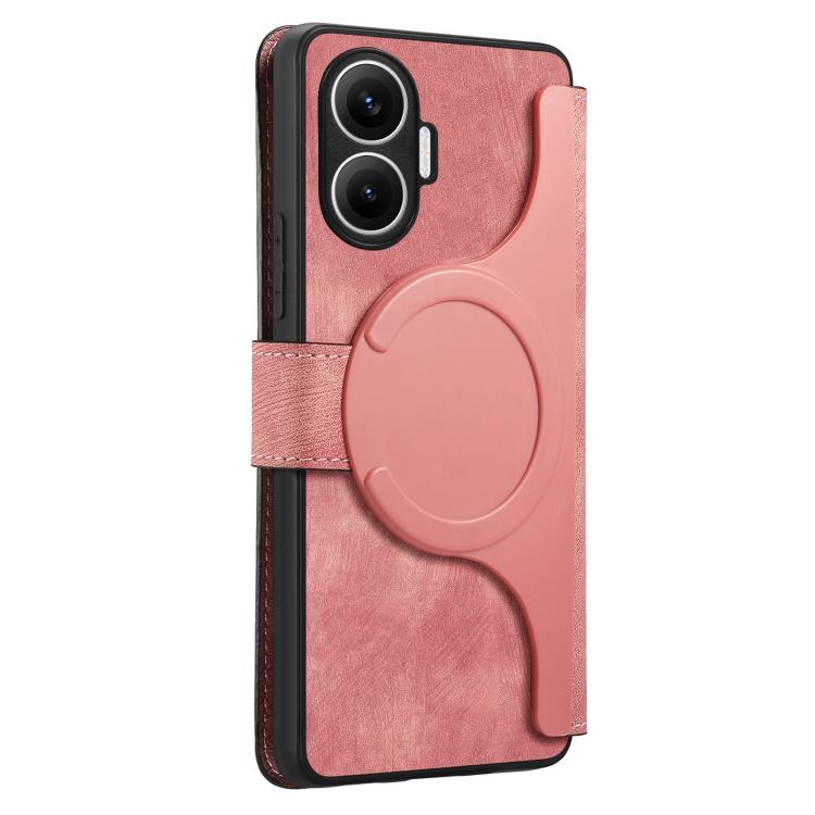 Funda Neo MagSafe RFID antirrobo de cuero retro para Redmi Turbo 4 Pro / Poco F7 (rosa)