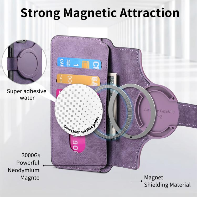 Funda Neo MagSafe RFID antirrobo de cuero retro para Redmi Turbo 4 Pro / Poco F7 (morada)