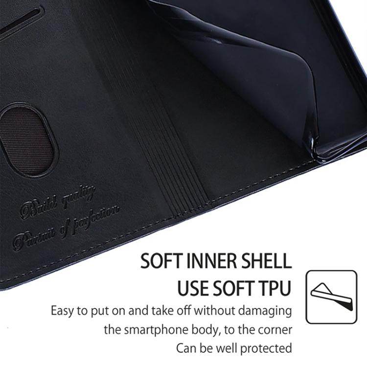 Funda de cuero magnético con textura de vaca para Samsung Galaxy F06 5G (negro)