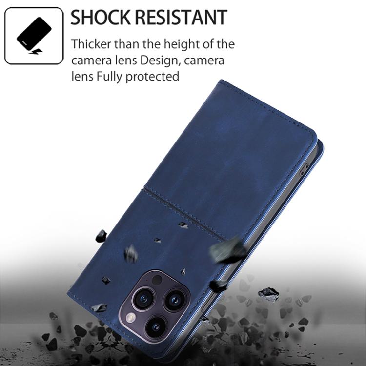 Funda de cuero magnético con textura de vaca para Samsung Galaxy F06 5G (azul)