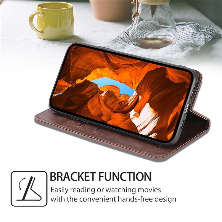 Funda magnética de cuero con textura de vaca para Samsung Galaxy Xcover 7 Pro 5G (marrón oscuro)