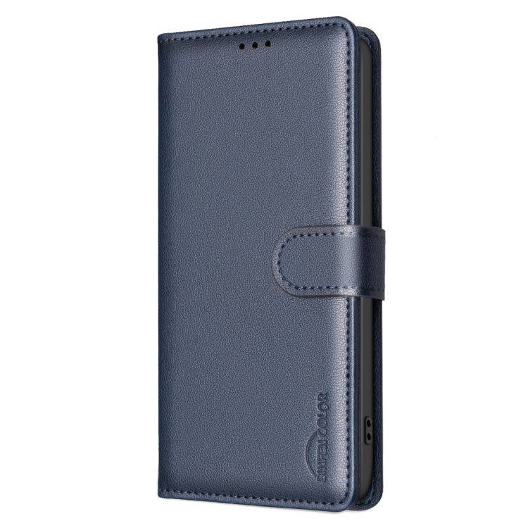 Funda Cuero Antirrobo Tecno Spark 30 Pro 4G Textura Lichi Rfid (Azul)