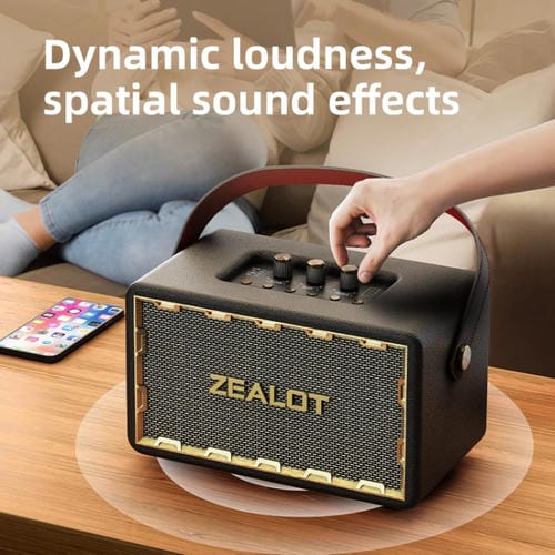 Altavoz Bluetooth Portátil Zealot Mt01 Retro Card Inalámbrico (Negro)