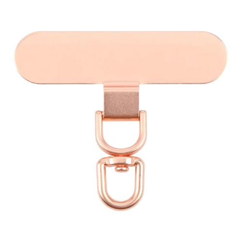 Junta de Fijación para Cordón de Teléfono Móvil Metal Ovalado Rotación 360 Grados (Oro Rosa)