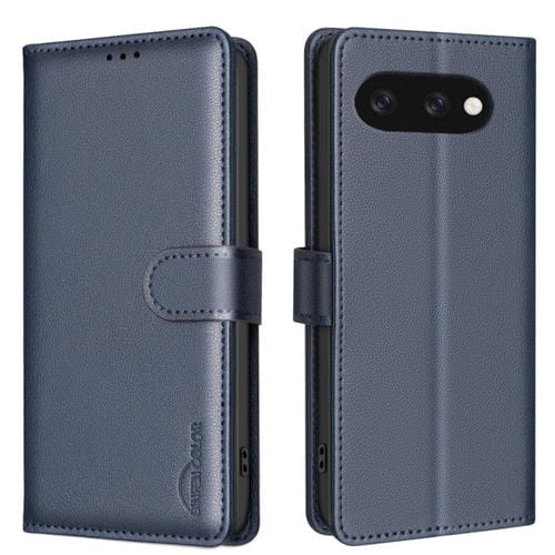 Funda Cuero Antirrobo Rfid Google Pixel 9A (Azul) Textura Litchi