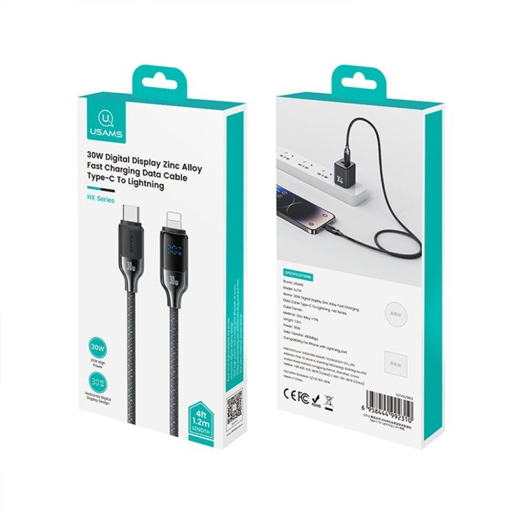 Cable de Datos Usams SJ741 USB-C a Pantalla Digital 8 Pines 30W 1,2 m (Titanio)