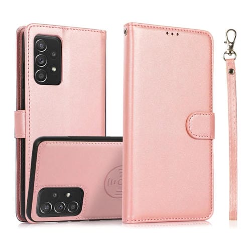 Funda de Cuero Samsung Galaxy A13 4G Tapa Trasera Magnética Desmontable 2 En 1 (Oro Rosa)