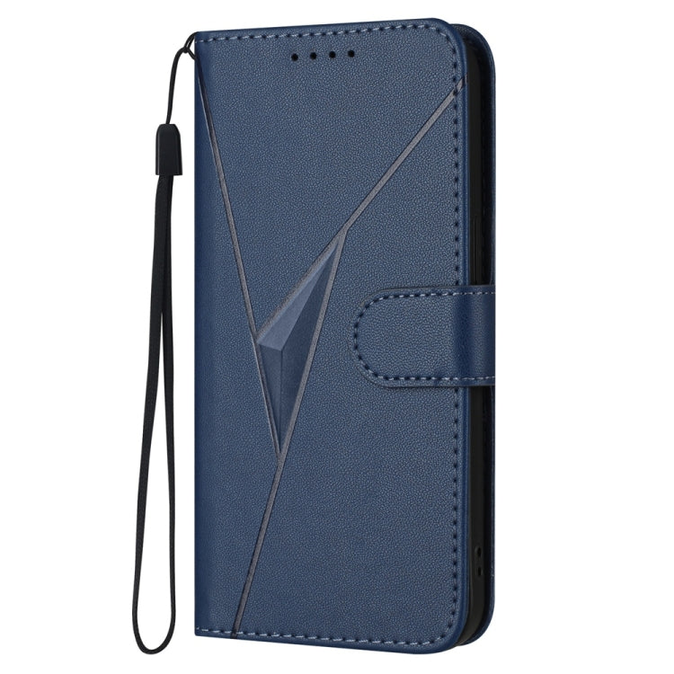 Funda Cuero Tecno Spark 20 Pro Cierre Hebilla Diseño Triangular (Azul Real)