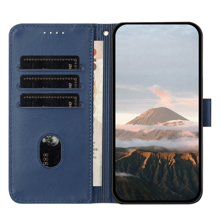 Funda Cuero Tecno Spark 20 Pro Cierre Hebilla Diseño Triangular (Azul Real)