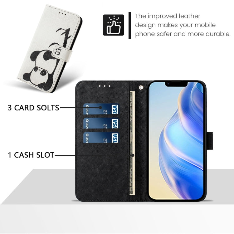 Funda de Cuero para iPhone 16E Diseño de Dibujos en Colores (Panda)