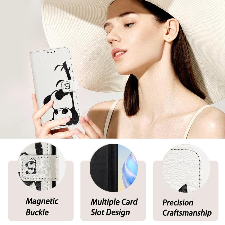 Funda de Cuero para iPhone 16E Diseño de Dibujos en Colores (Panda)