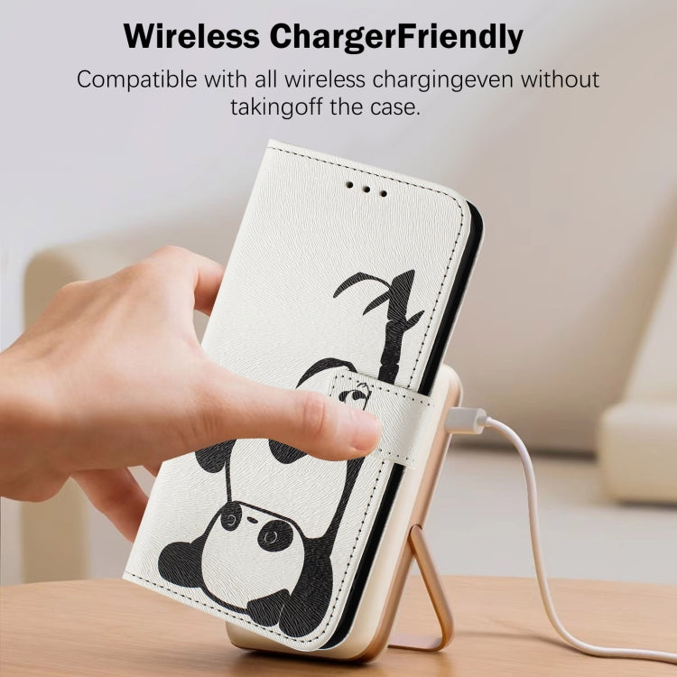 Funda de Cuero para iPhone 16E Diseño de Dibujos en Colores (Panda)