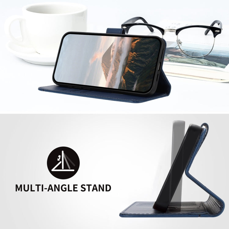 Funda de Cuero con Cierre de Hebilla y Diseño Triangular para Huawei Mate 60 (Azul Real)