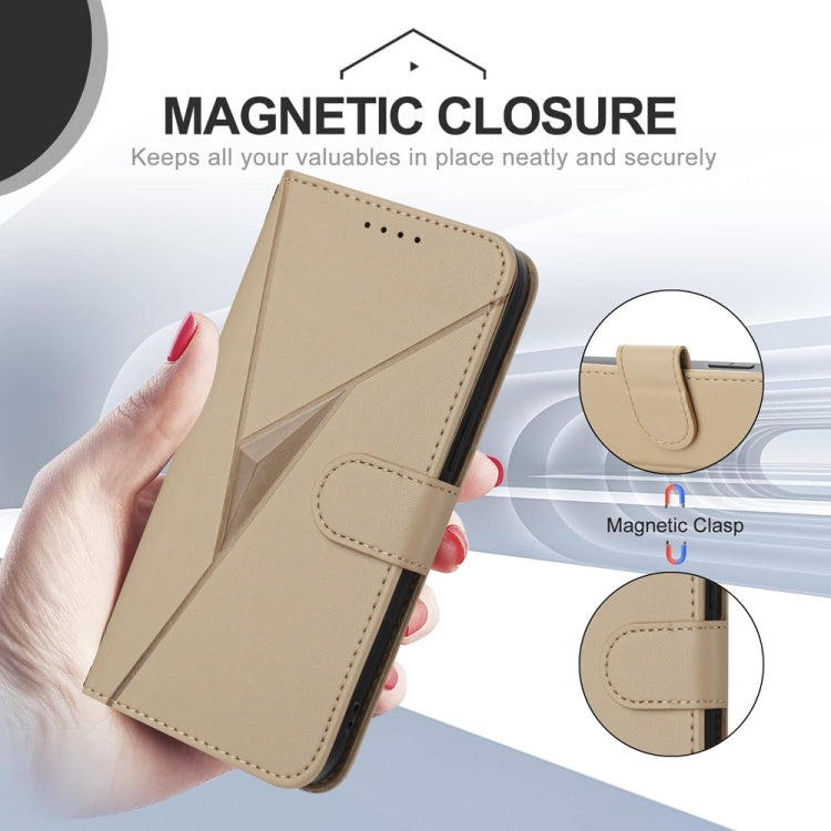 Funda de Cuero con Cierre de Hebilla y Diseño Triangular para Huawei Mate 60 Pro (Dorada)