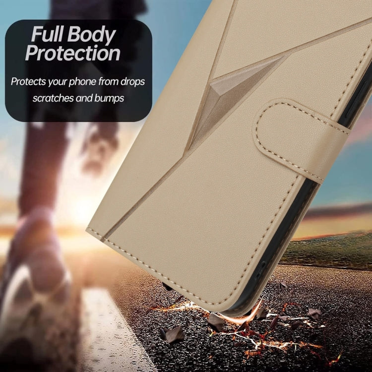 Funda de Cuero con Cierre de Hebilla y Diseño Triangular para Huawei Mate 60 Pro (Dorada)