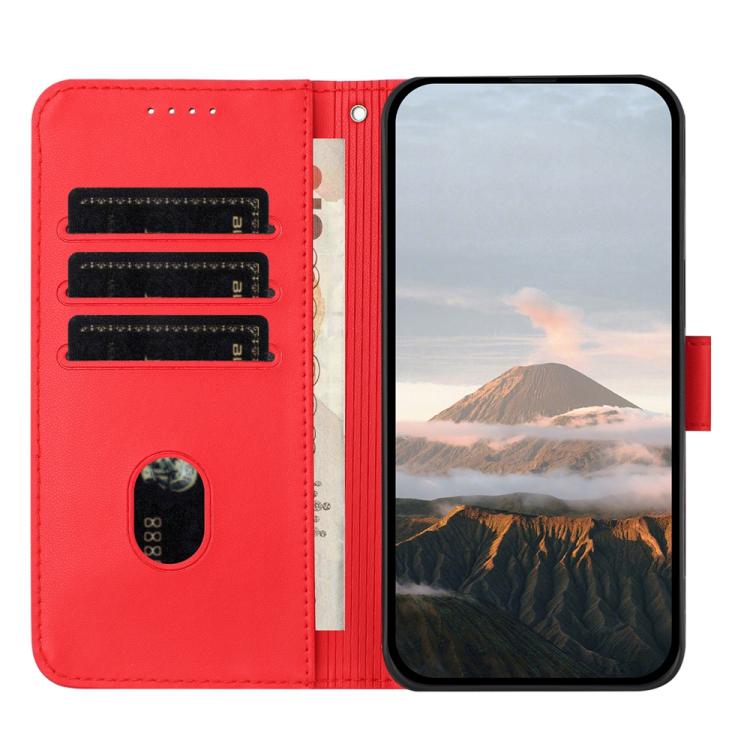 Funda de Cuero con Cierre de Hebilla y Diseño Triangular para Huawei P50 Pro (Rojo)