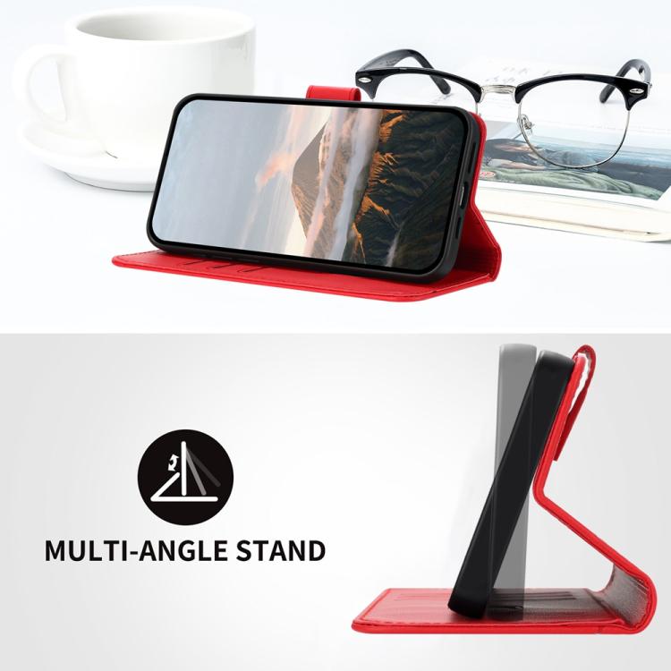 Funda de Cuero con Cierre de Hebilla y Diseño Triangular para Huawei P50 Pro (Rojo)