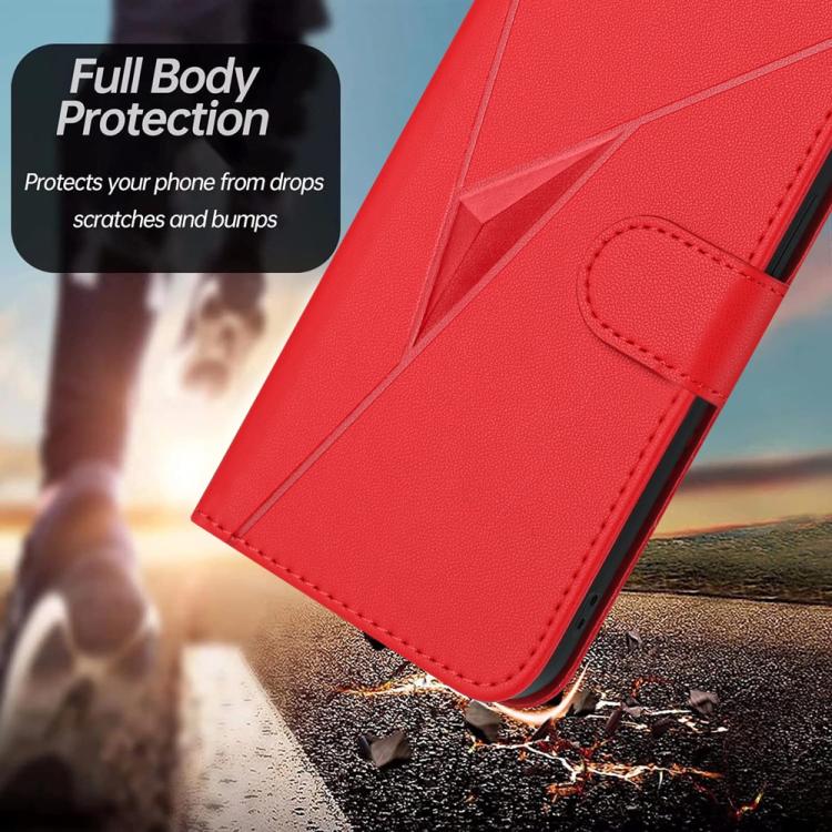 Funda de Cuero con Cierre de Hebilla y Diseño Triangular para Huawei P50 Pro (Rojo)