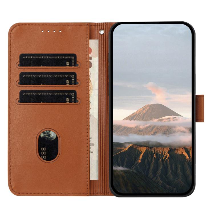 Funda de Cuero con Cierre de Hebilla y Diseño Triangular para Huawei Enjoy 20E (Marrón)