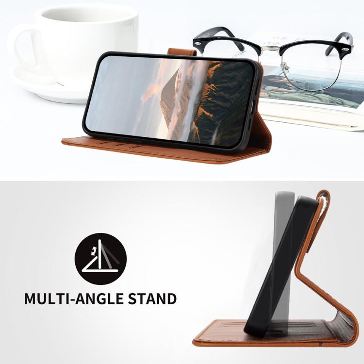 Funda de Cuero con Cierre de Hebilla y Diseño Triangular para Huawei Enjoy 20E (Marrón)