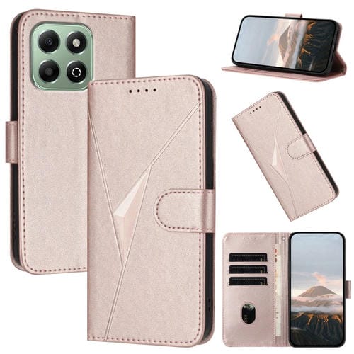 Funda de Cuero Honor X6A/X6B con Hebilla y Diseño de Triángulos (Oro Rosa)