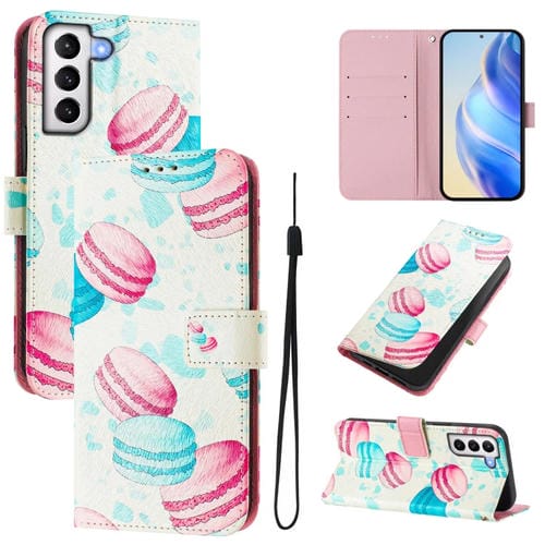 Funda de Cuero para Teléfono Samsung Galaxy S21 5G Patrón Dibujo Artístico (Pastel)