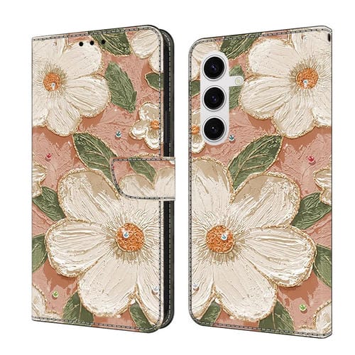 Funda de Piel Samsung Galaxy A16 5G Pintada a Mano Girasol