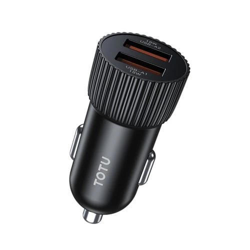 Cargador De Coche De Carga Rápida Con Dos Puertos Usb Totu Cc-1 De 36 W (Negro)
