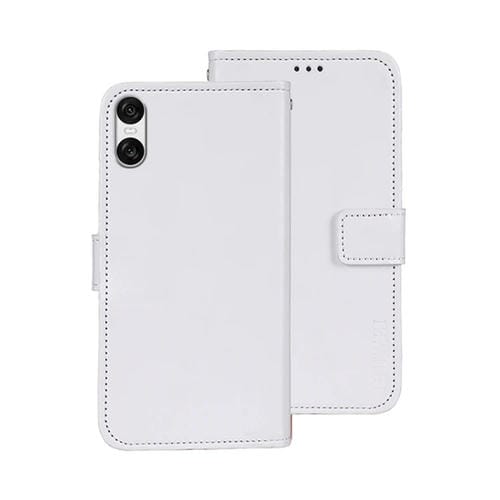 Funda de Cuero Crazy Horse para Sony Xperia 10 Vi (Blanca)