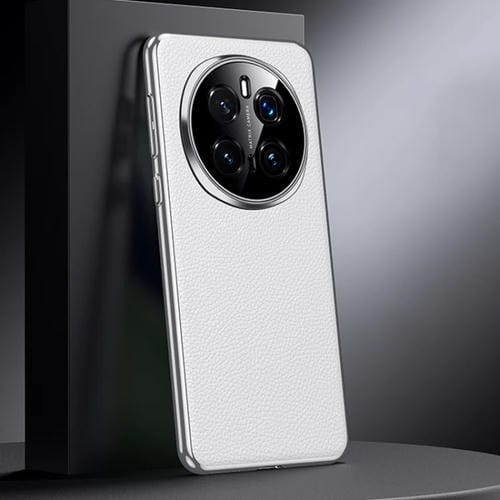 Funda Cuero Genuino con PC para Honor Magic7 Pro (Blanca)