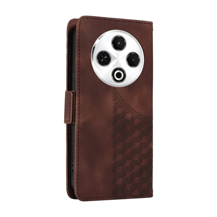 Funda Cuero Tecno Spark 30 4G Diseño Rombos Estrellas (Marrón)