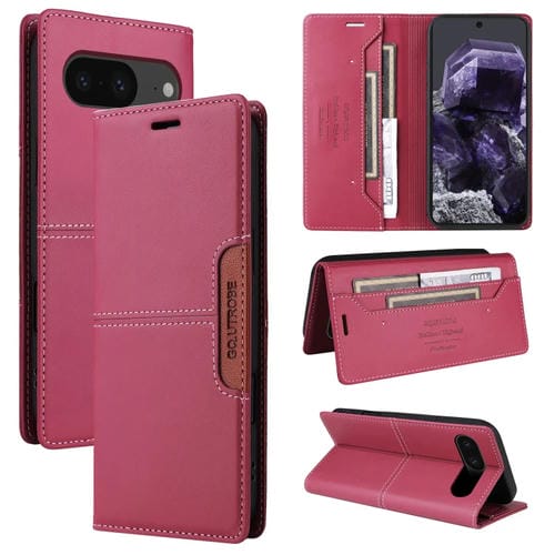Funda de Cuero Antirrobo RFID Gqutrobe G01 para Google Pixel 8 (Rojo)