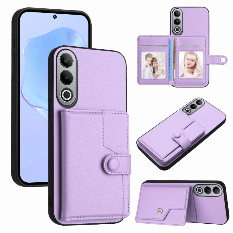 Funda Antirrobo para OnePlus Nord Ce4 con Botón y Tarjetero (Morado)