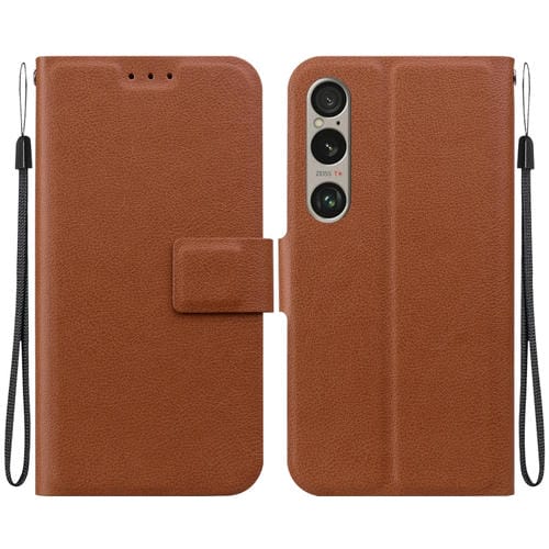 Funda de Cuero Ultradelgada Sony Xperia 1 Vi con Hebilla Magnética (Marrón)