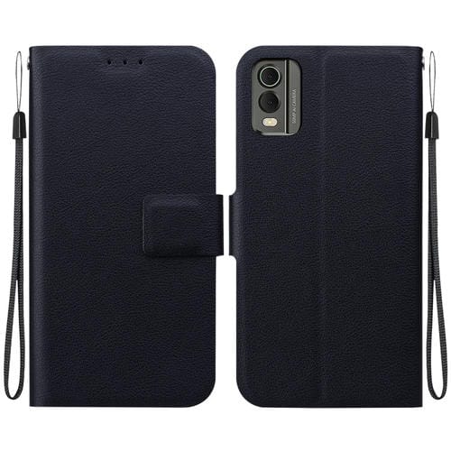 Funda de Cuero Ultradelgada con Hebilla Magnética para Nokia C32 (Negra)