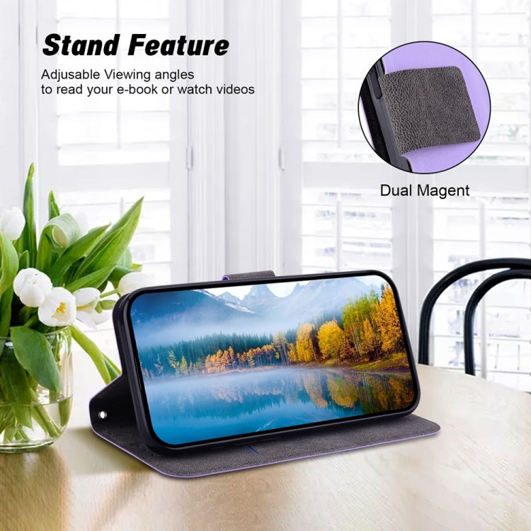 Funda de Cuero Ultrafina con Hebilla Magnética para iPhone 16E (Morado)