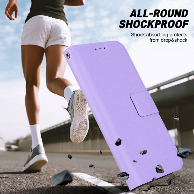 Funda de Cuero Ultrafina con Hebilla Magnética para iPhone 16E (Morado)