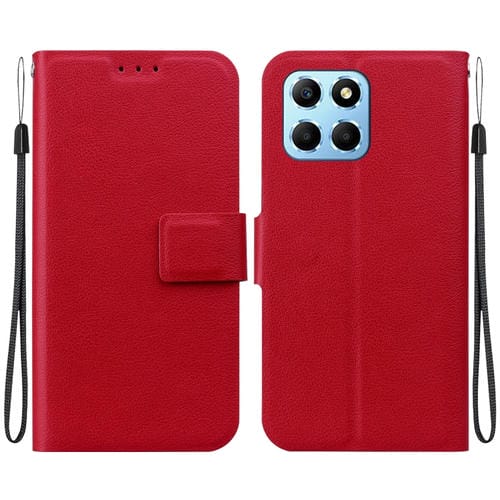 Funda de Cuero Ultrafina con Hebilla Magnética para Honor X8 5G (Rojo)