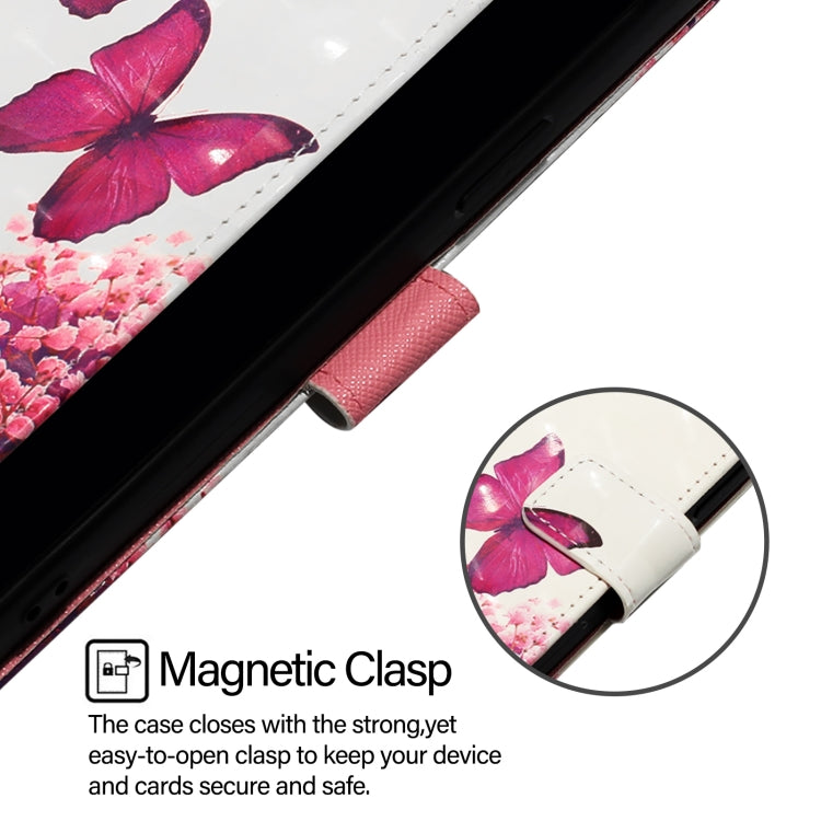 Funda de Cuero con Tapa Horizontal y Pintura 3D para Cubot A10 (Mariposa Rosa)